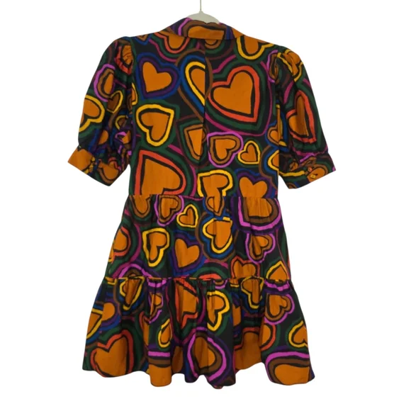 Farm Rio Short-Sleeve Bow-Front Heart Mini Dress - Picture 9 of 9